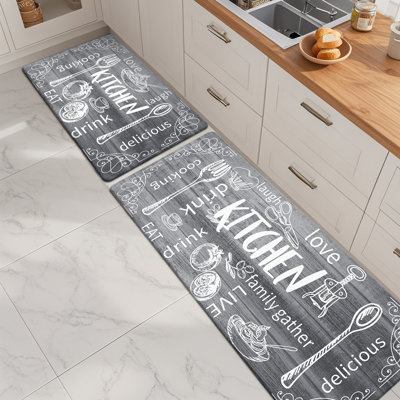 Anti Fatigue Kitchen Mat and Runner (Set of 2)
