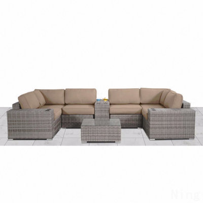 Fully Assembled Rattan Wicker 4-Person Seating Group With Cushions