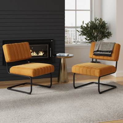 Cayman 23.5" W Velvet Side Chair by Steelside