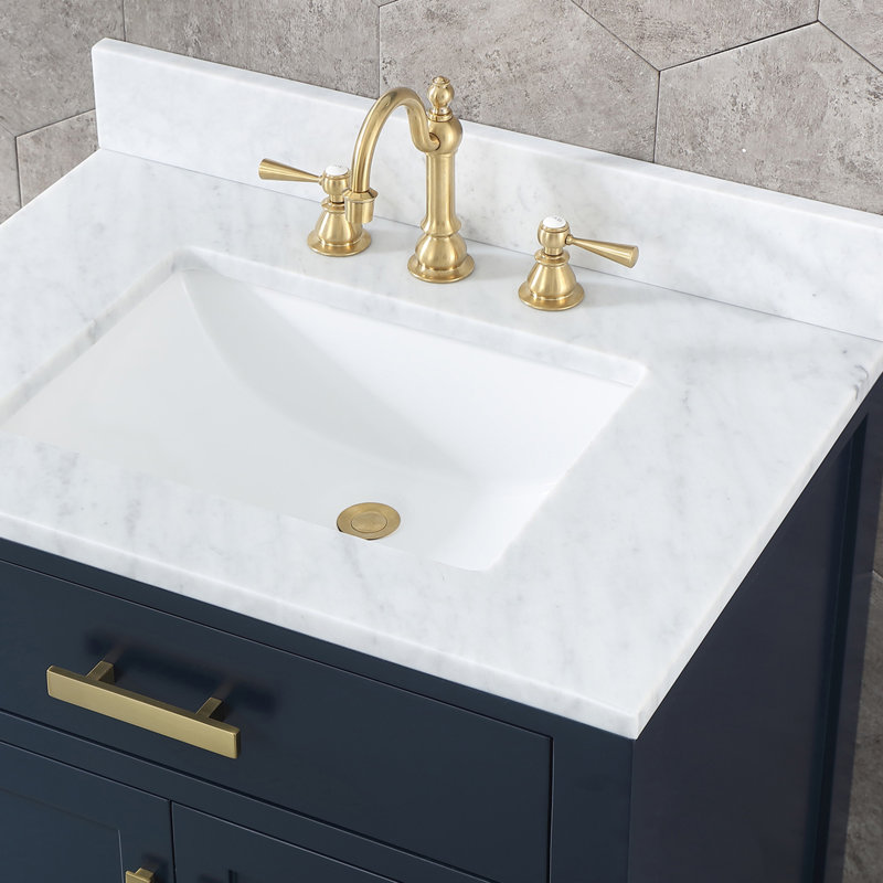 2-handle Bathroom Faucet with Drain Assembly, T-Lever, Satin Brass