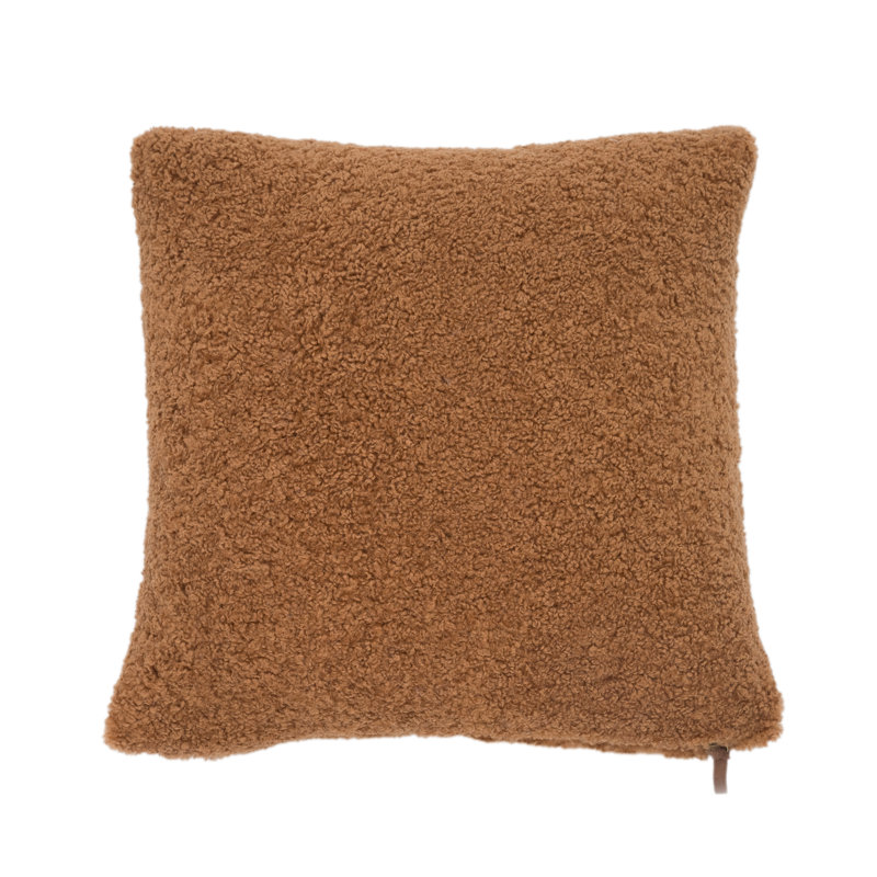 Evergrace Glazed Ginger Sherpa Square Throw Pillow 20x20