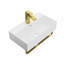 Lavabo de salle de bain mural rectangulaire en céramique 21 po x 12 po avec barre à serviette et trop-plein, robinet-122069978