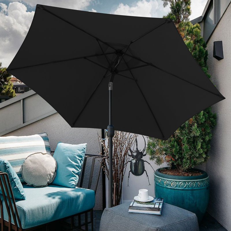 Parasol de marché inclinable 90 po Keiwarren, Noir