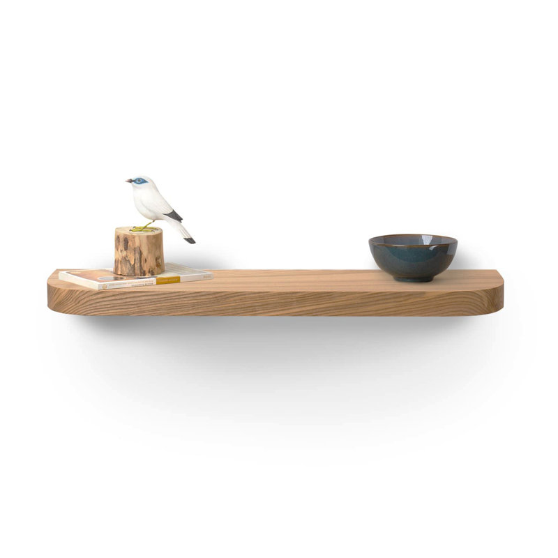 Carters Solid Wood Floating Shelf, Ash Brown