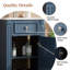 Ensemble meuble-lavabo simple bleu de style français moderne avec tablette réglable et cadre en bois massif