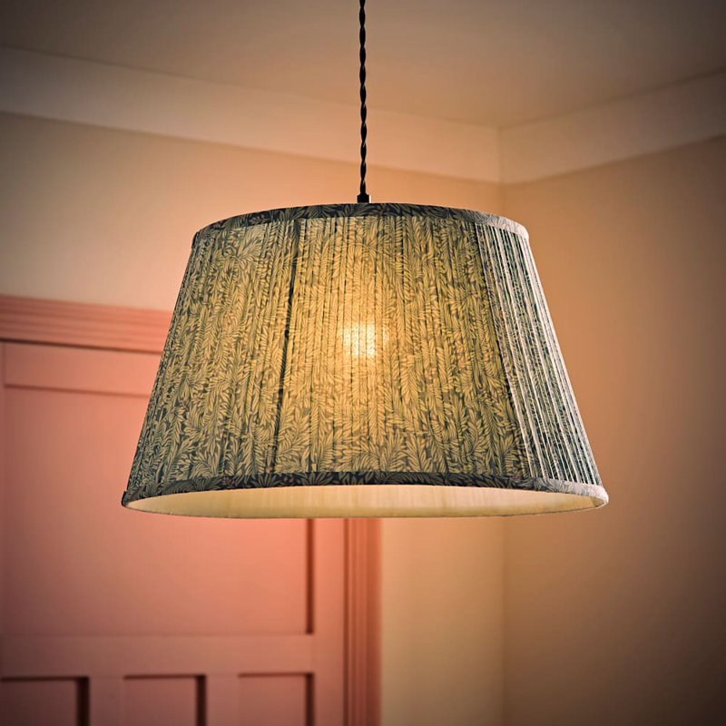 Clymer Linen Blend Empire Lamp Shade ( Slip-On ) in Blue, 25cm H x 45cm W x  45cm D
