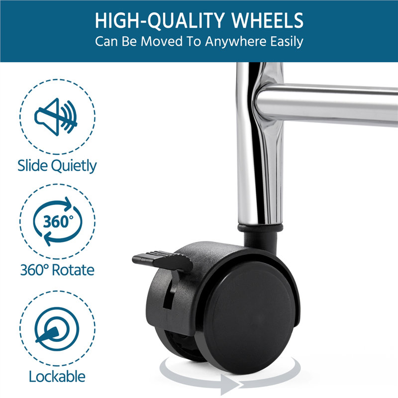 91cm H x 63cm W Utility Cart with Wheels, Black