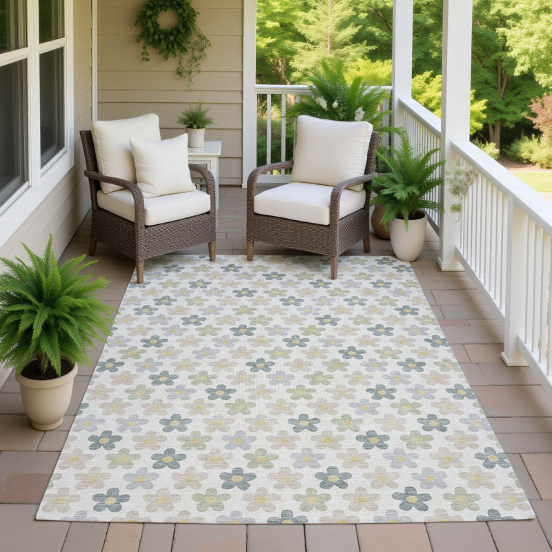 Machine Washable Indoor/Outdoor Chantille ACN2569 Kids Rug, Ivory, 2'6" x 3'10"