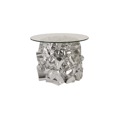 Cairn Side Table, Silver Leaf