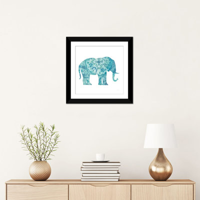 " Boho Teal Elephant I " by Danhui Nai