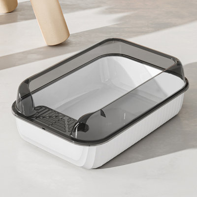Asherton Plastic Standard Cat Litter Box with Litter scoop