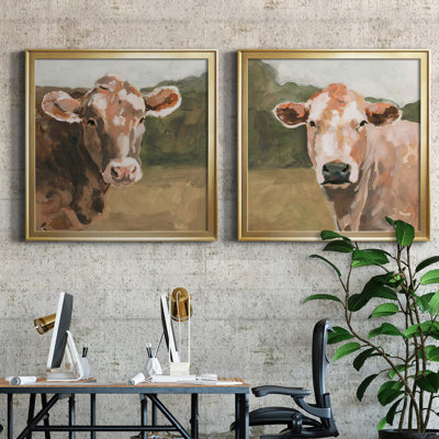 «On the pasture I», ensemble de 2 reproductions d'art sur toile