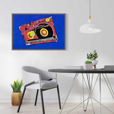 Toile bleue contemporaine pour chambre à coucher | Décoration pour lecteur de cassettes