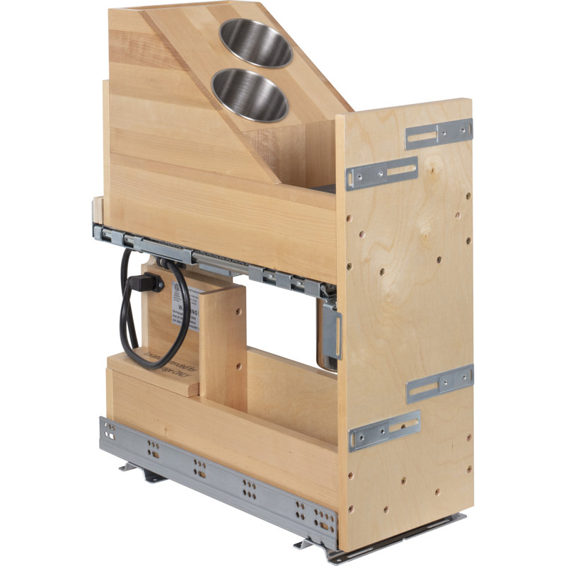 8" "No Wiggle" Powered Vanity Pullout For 12" Standard Full Height Base Cabinet