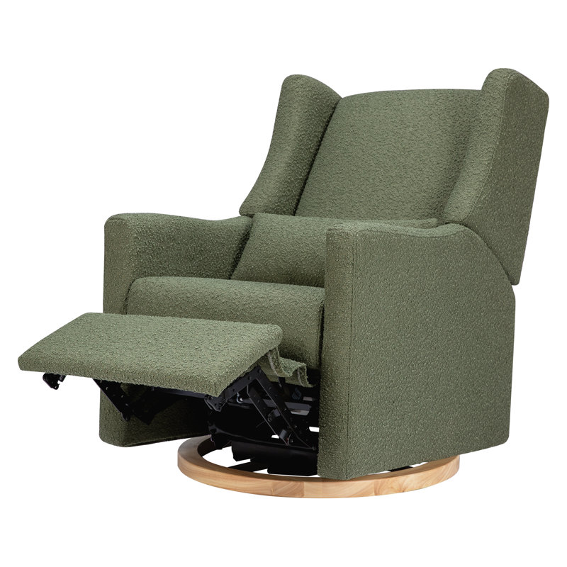 Kiwi Electronic Swivel Reclining Glider, Olive Boucle