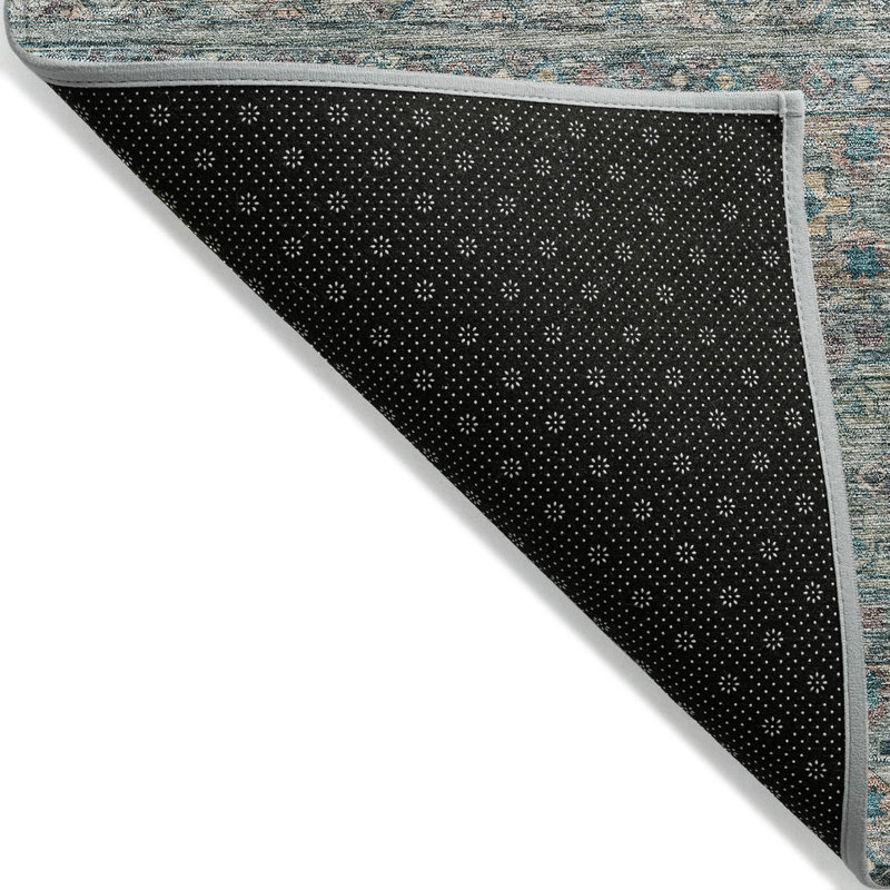 Julissara Teal Washable Indoor-Outdoor Rug - LOOMLAN, 5' x 7'6"
