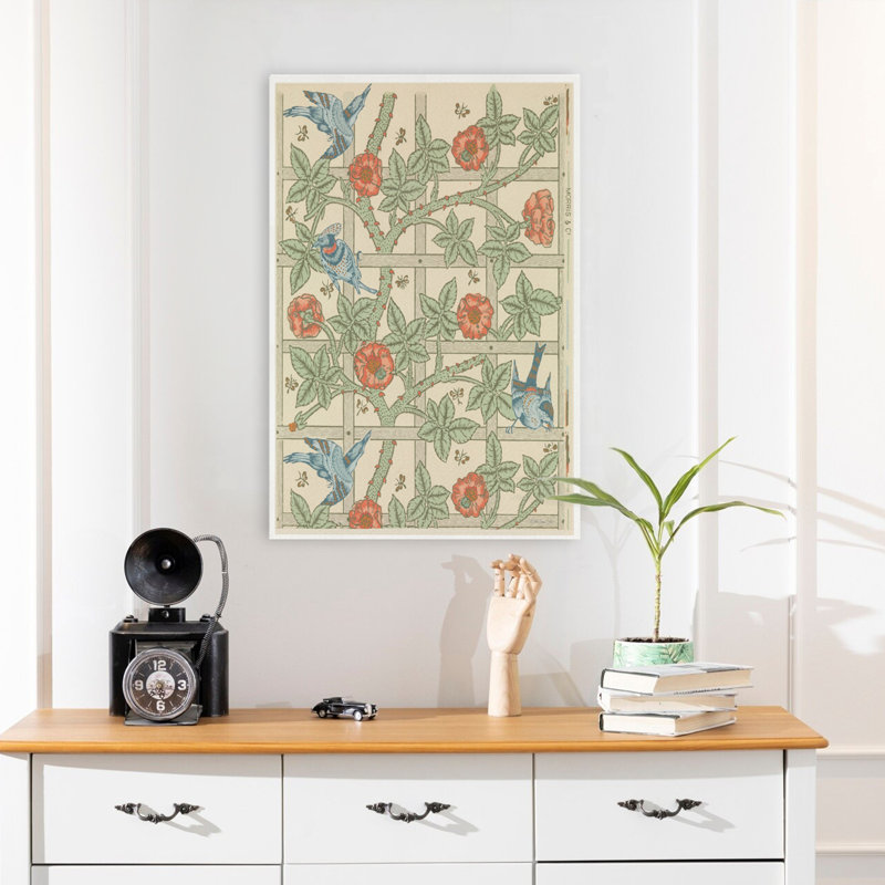 Oiseaux sur treillis - Art floral, H 24 po x l 16 po