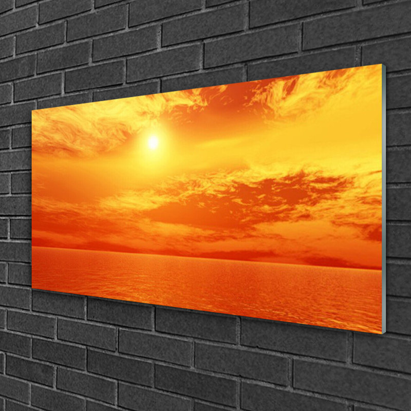 Sun Sea Landscape - Unframed Photograph on Glass