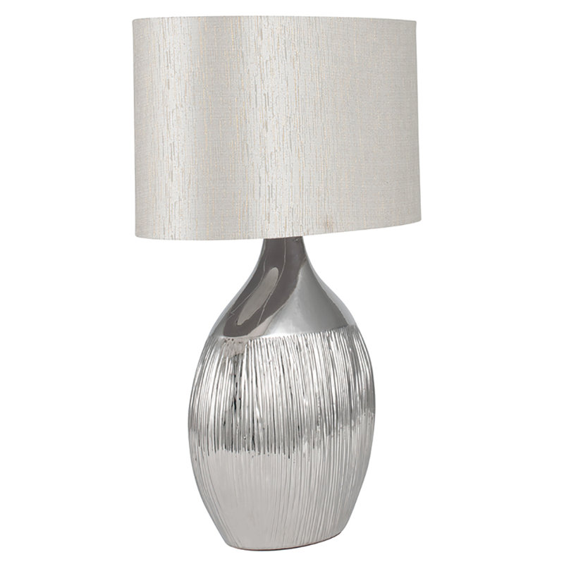 Ghonge Ceramic Table Lamp, Silver