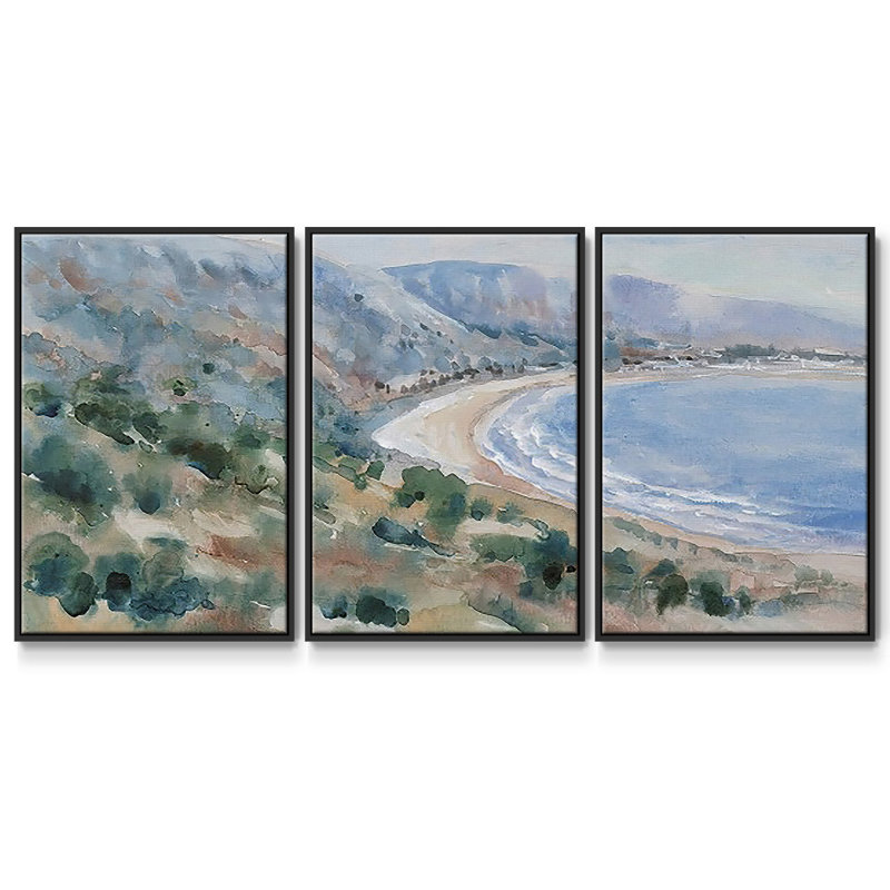 3 pièces Coastal Mist II, Cadre noir, H 40 po x l 78 po