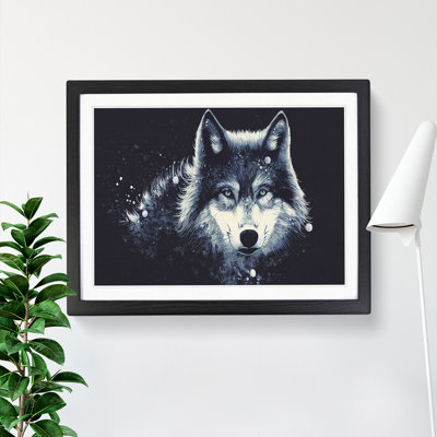 XH1022-10278X Wolf Splatter 1 Piece Single Picture Frame Wall Art