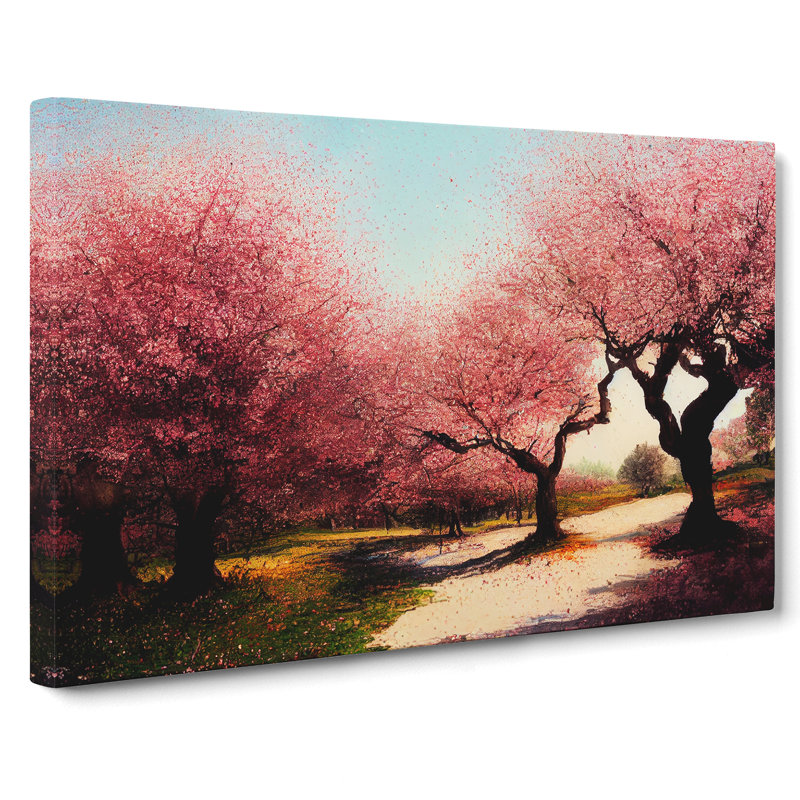 Sparkling Cherry Blossom Trees - Wrapped Canvas, 35cm H x 50cm W x 3cm D
