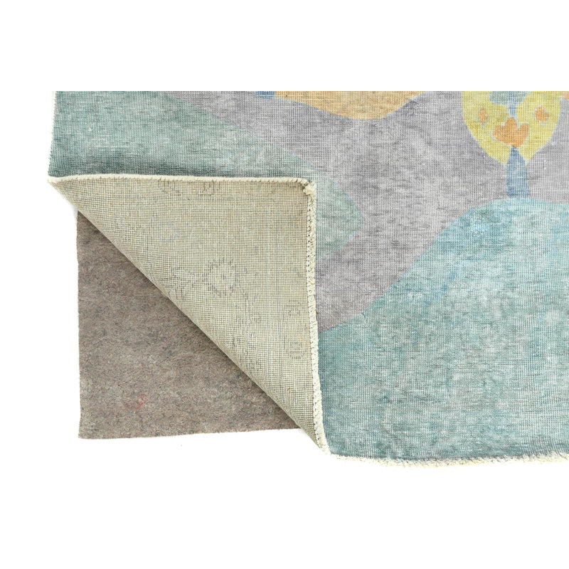 Tapis oriental multicolore transitionnel 8 X 11 de conception unique
