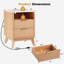 Lit plateforme en bois massif avec table de chevet 2 tiroirs Devries-130065706-131402120