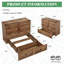 Lit escamotable complet Wilkinson Farmhouse avec grand tiroir de rangement et station de charge, Barnwood-489933600-473660185