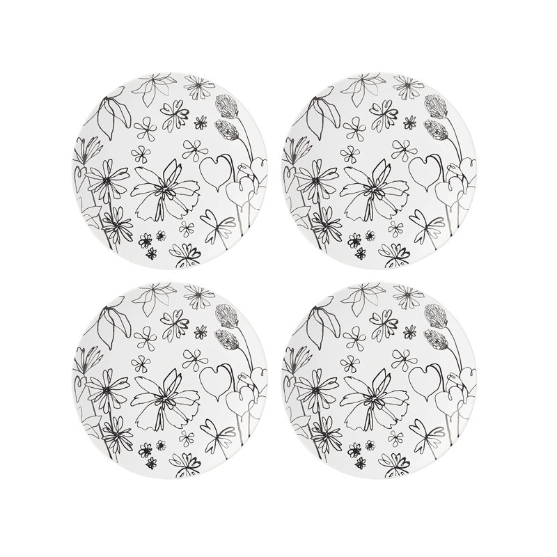 Ks Garden Doodle Porcelain Salad/Dessert Plate