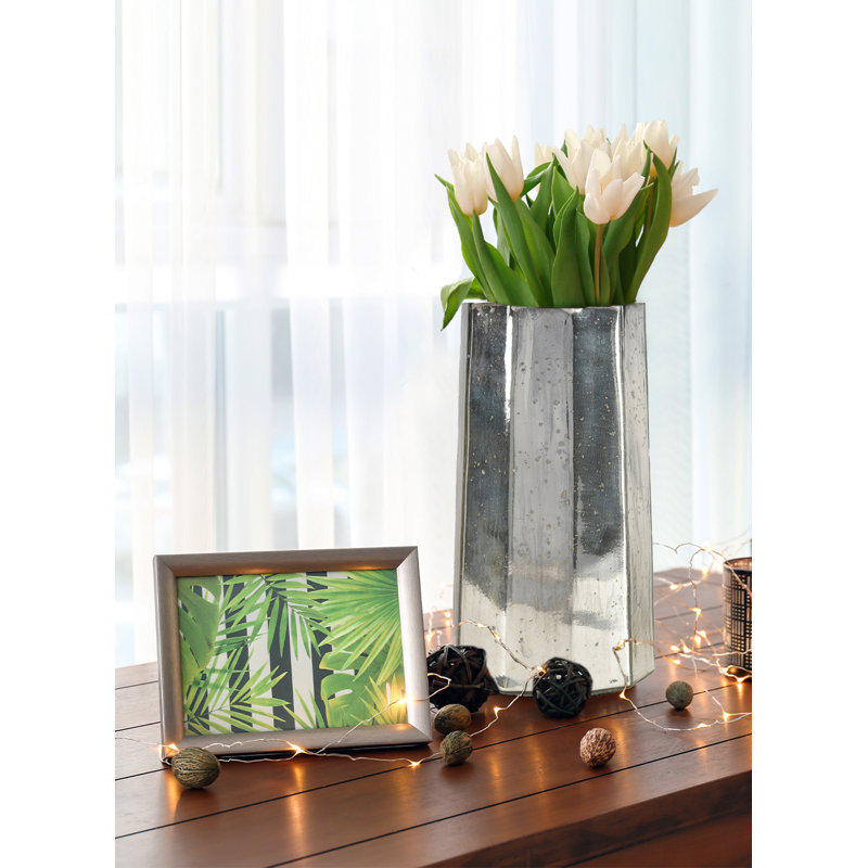 Vase en verre Mercer41 Marquis Mercury, H 12 po x l 6,90 po x P 6,90 po, Argent argent