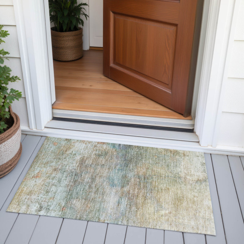 Tapis de blé Xhevrie intérieur / extérieur lavable à la machine, Rectangle 1 pi 8 po x 2 pi 6 po