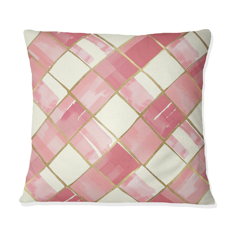 Coussin décoratif rose beige Midcentury II - Glam, H 16 po x l 16 po