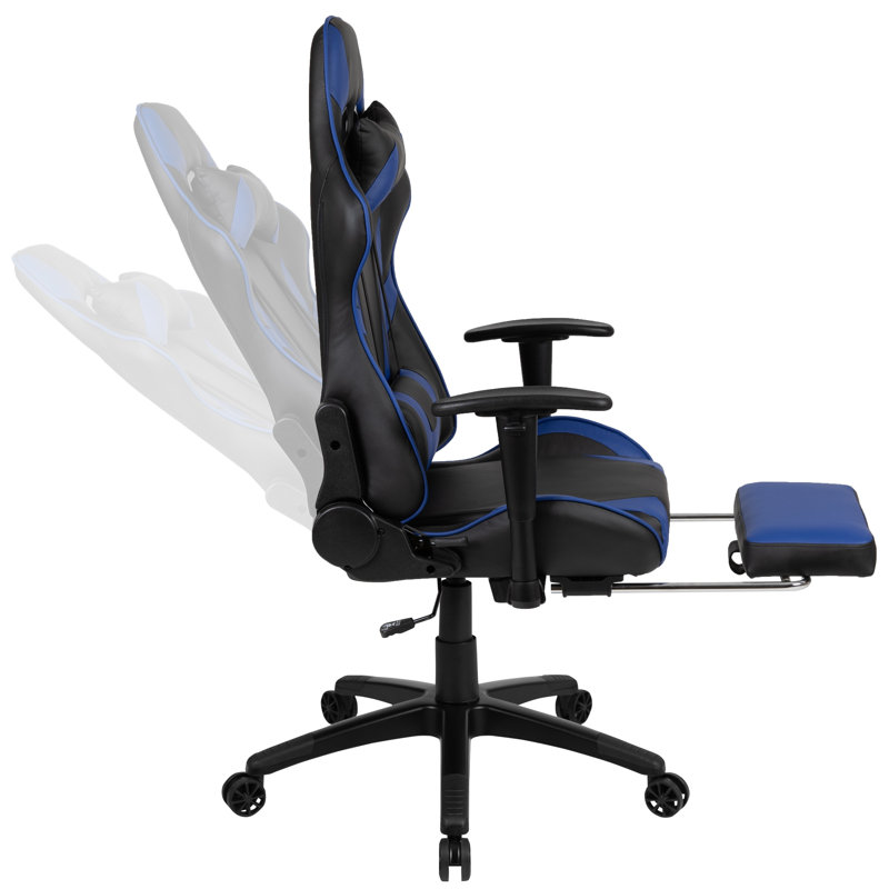 Bridesdale Gaming Desk and Chair Set, Black/Blue