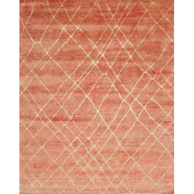 Seville Hand Knotted Area Rug in Pink