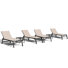Chaise longue d'extérieur en métal avec table
