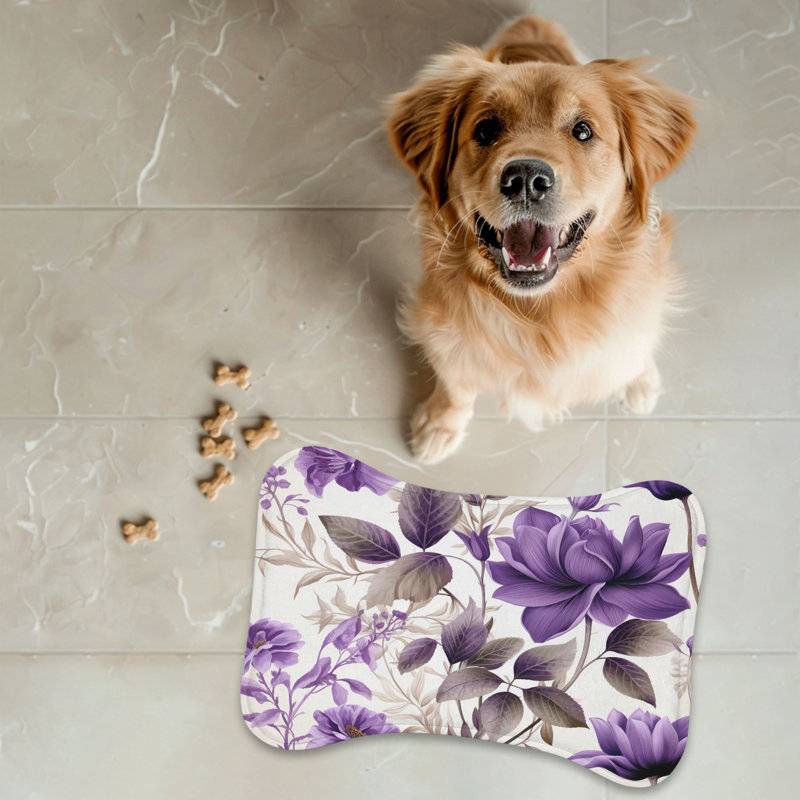 Tapis d'alimentation en os 1 pièce Mauve Blooms, Moyen (18 po)
