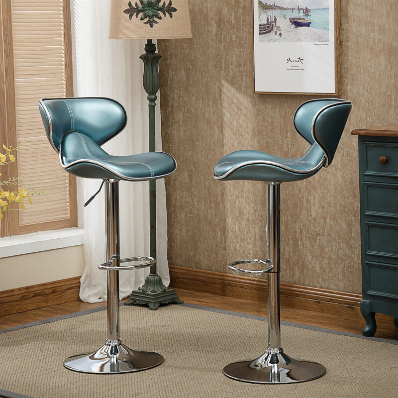 Ensemble de 2 tabourets de bar Upholstery Airlift, Bleu