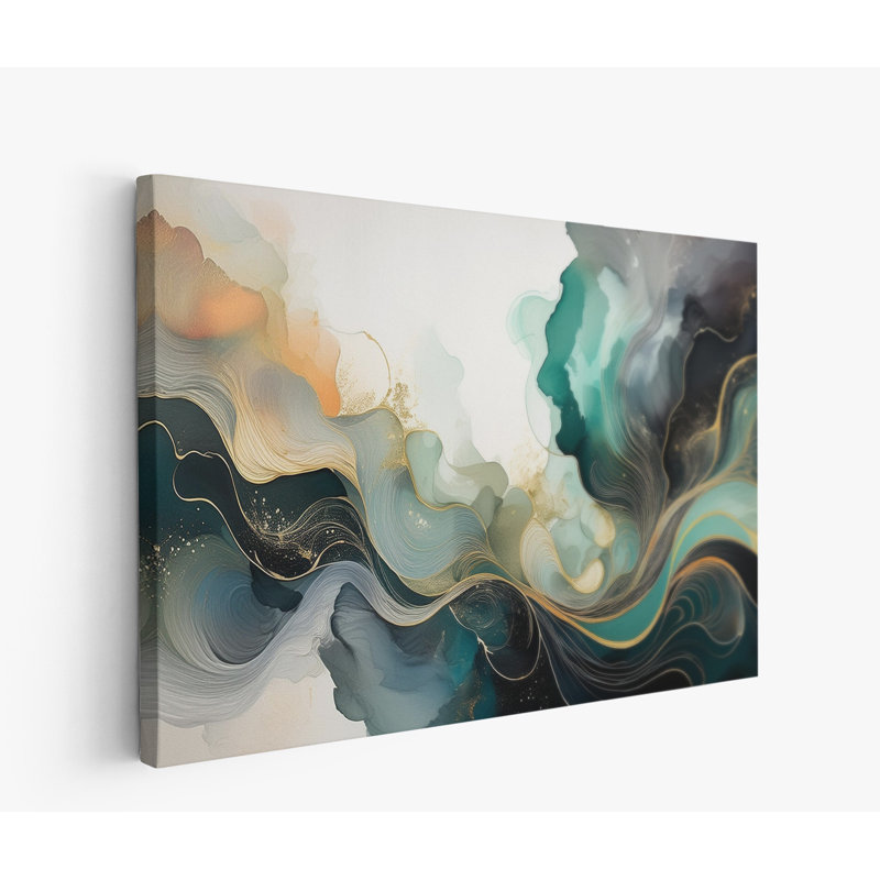 Gilded Streams, 20" H x 30" W