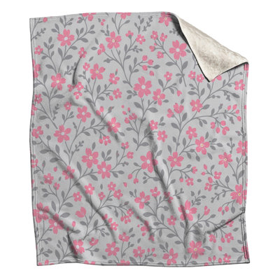 Couvertures à motif floral rose