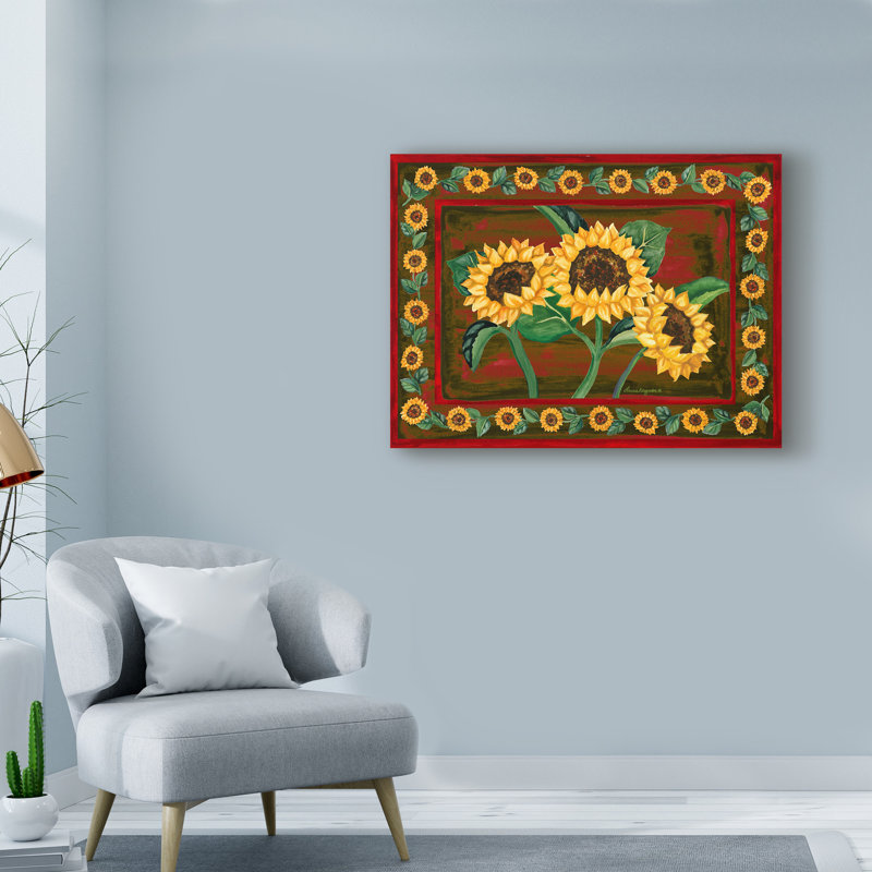 « du tournesol », reproduction de peinture à l’acrylique sur toile tendue, H 18 po x l 24 po x P 2 po