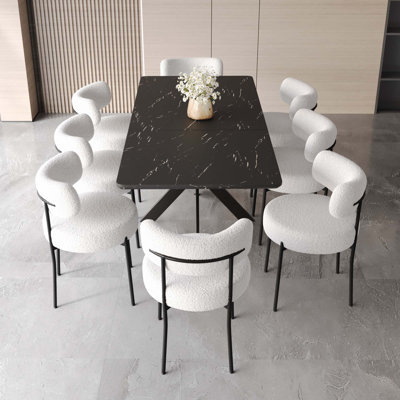 Ensemble de table de salle à manger 62,4 "à rallonge 78,15" pour 4 à 8 personnes