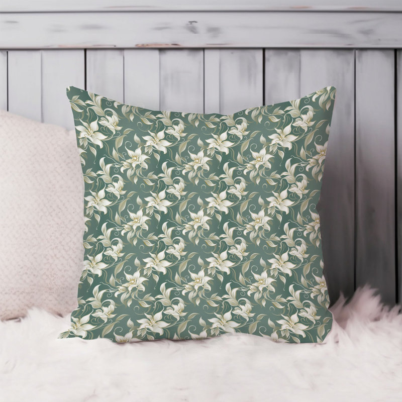 Botanical Floral Pattern Plants Modern, 16"H x 16"W