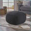 Pouf en coton Hollis - siège supplémentaire 20,5 x 20,5 x 16,5 | Gris foncé | Coton