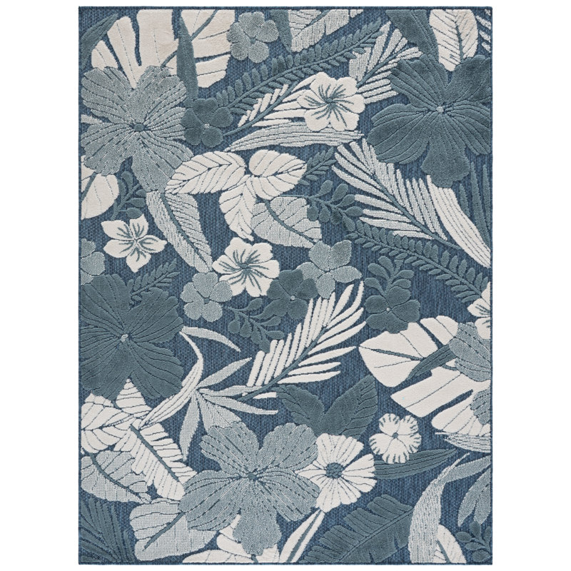 Tapis d'intérieur / extérieur à motif floral Cabana, Rectangle 9' x 12'