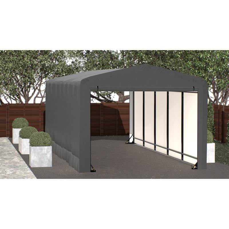 ShelterTube Wind and Snow-Load Rated Garage, 10x27x8 Grey, 98.41'' H x 119.63'' W x 270.72'' D