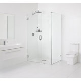 Illume 48 in. x 43.5 in. x 78 in. 90-degree Fully Frameless Wall Hinged Glass Shower Enclosure