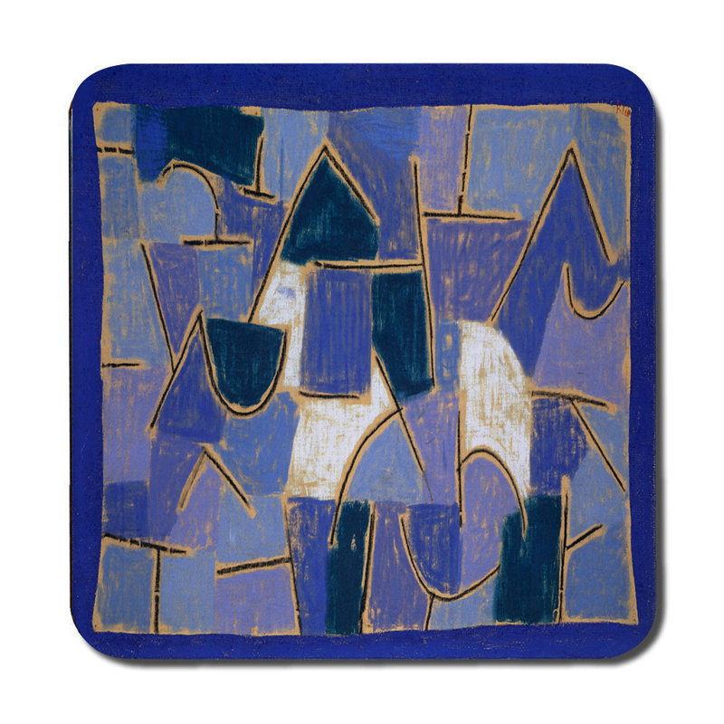 Blue Abstract Geometric Placemats And Coasters Set