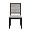 Ensemble de 2 chaises de salle à manger avec siège rembourré, gris et noir