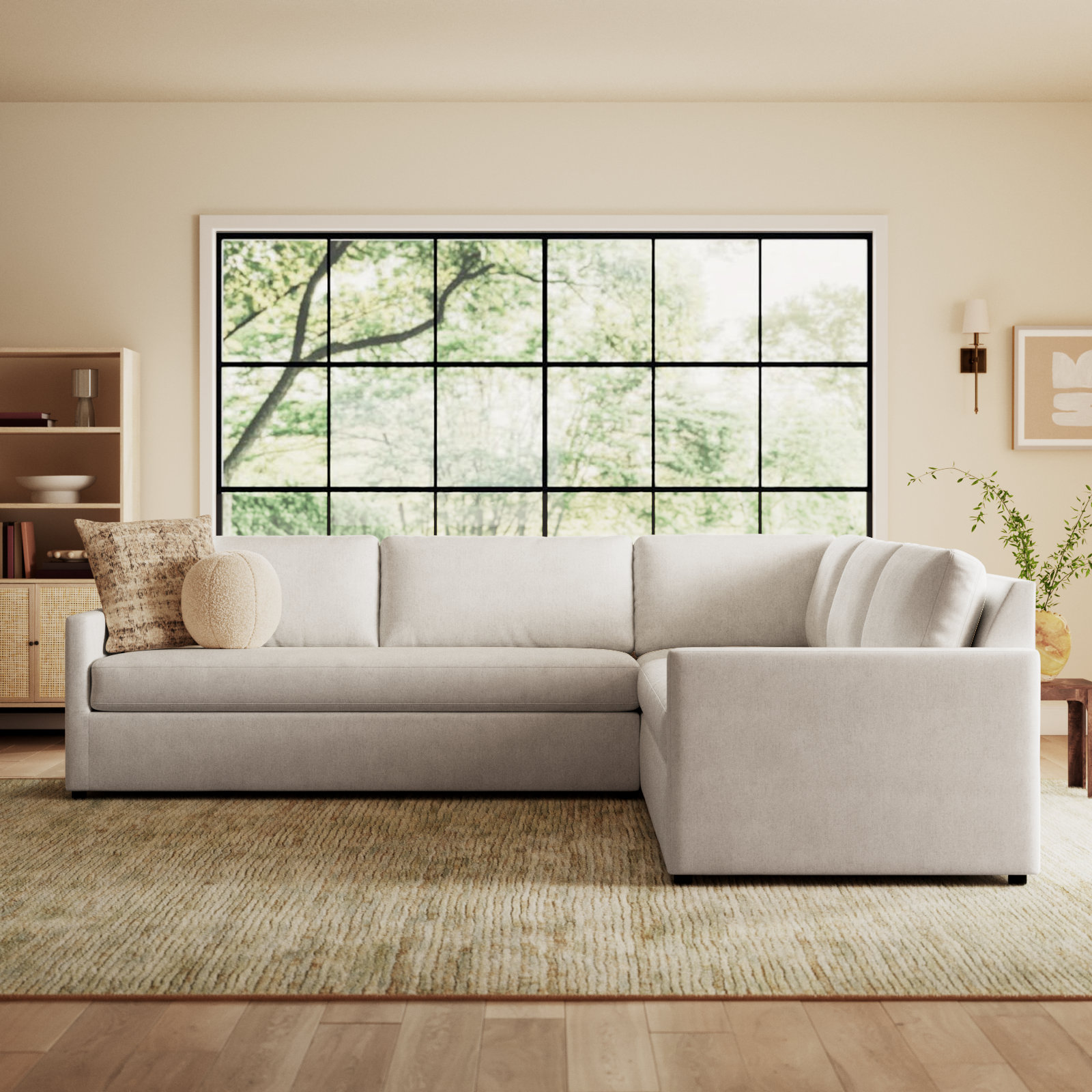 Damari Sectional, Nomad Snow Crypton® Chenille